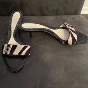 Yves Saint Laurent Zebra kitten mules
